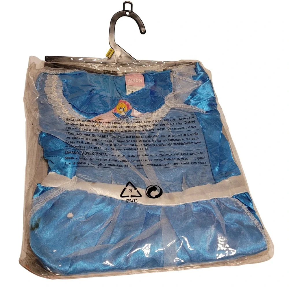Disney Alice in Wonderland Costume Girls Size M 7-8 Blue White Cheshire Cat NEW